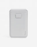 SkynUp Yoga Magnetic Wallet Slim Card Holder with Stand | Strong Magnetic Grip Holds 3+ Cards | Premium Leather | Designed for MagSafe Compatible 17/16/15/14/13/12/Pro/Pro Max/Plus Series | Grey