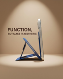 SkynUp Handy Magnetic Wallet with Built-in Stand Tripod Stand | Strong Magnets | Holds 3+ Cards | Magsafe Wallet Compatible with iPhone 17/16/15/14/13/12/Pro/Pro Max/Plus Series (Meteroite Grey)