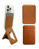 SkynUp Handy Magnetic Wallet with Built-in Stand Tripod Stand | Strong Magnets | Holds 3+ Cards | Magsafe Wallet Compatible with iPhone 17/16/15/14/13/12/Pro/Pro Max/Plus Series (Meteroite Grey)