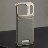 Skynup Capri Collection: Vintage Leather & Aluminum Case for iPhone 17 Pro | Premium Designer Mobile Back Cover | Skynup