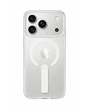SkynUp Titan Magnetic Kickstand Case Compatible with iPhone 17 Pro Max | Built-in Foldable Stand & Clear Back | Slim Wireless Charging Protection | White