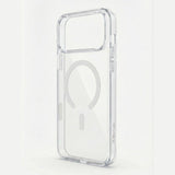 SkynUp Lumen Magnetic Clear Case Compatible with iPhone 17 Pro | Anti-Yellowing Transparent Back & Shockproof Bumper | Slim Wireless Charging Protection | White