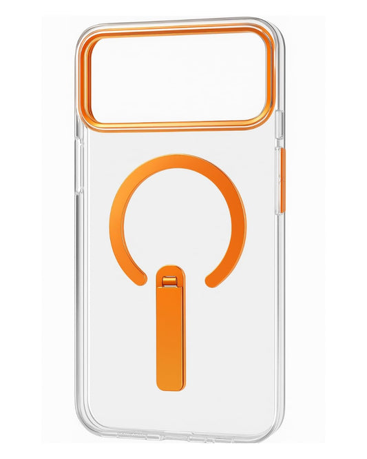 SkynUp Titan Magnetic Kickstand Case Compatible with iPhone 17 Pro Max | Built-in Foldable Stand & Clear Back | Slim Wireless Charging Protection