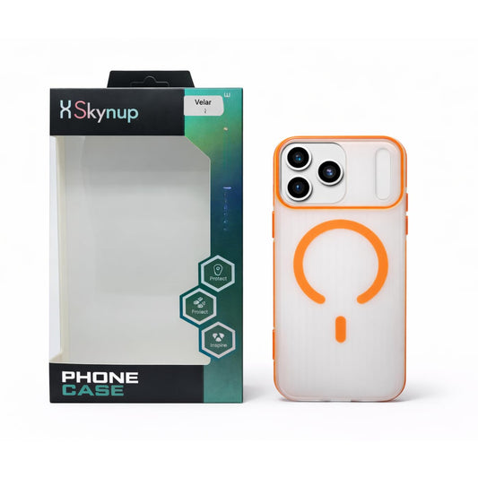 SkynUp Velar Premium Textured Back Cover Case for iPhone 17 Pro Max | Slim & Stylish Finish | Orange