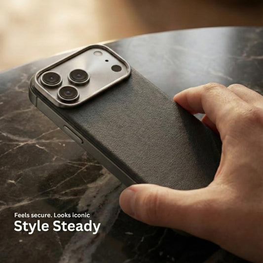 SkynUp Linea Premium Leather Back Cover Case for iPhone 17 Pro | MagSafe Compatible | Black