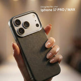 SkynUp Linea Premium Leather Back Cover Case for iPhone 17 Pro | MagSafe Compatible | Black