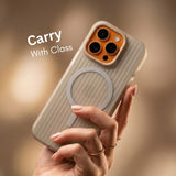 SkynUp Velar Premium Textured Back Cover Case for iPhone 16 Pro Max | Slim & Stylish Finish | Grey