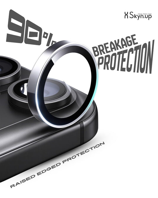 SkynUp Fluted Camera Lens Protector for iPhone 17 Air | 9H Tempered Glass | Anti-Scratch, HD Clarity & Full Lens Coverage | Easy Installation | Case-Friendly | Titan Grey