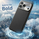 SkynUp Linea Premium Leather Back Cover Case for iPhone 17 Pro Max | MagSafe Compatible | Black