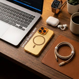 SkynUp Velar Premium Textured Back Cover Case for iPhone 16 Pro Max| Slim & Stylish Finish | Gold