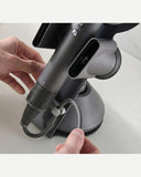 SkynUp Hair Dryer Stand Holder | Premium Metal Docking Station & Bathroom Organizer | Magnetic Accessory Storage Rack for Blow Dryer, Diffuser & Nozzles | Heavy Duty Anti-Slip Base (Dark Grey)