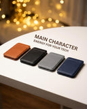 SkynUp Handy Magnetic Wallet with Built-in Stand Tripod Stand | Strong Magnets | Holds 3+ Cards | Magsafe Wallet Compatible with iPhone 17/16/15/14/13/12/Pro/Pro Max/Plus Series (Meteroite Grey)