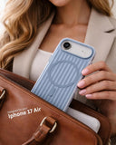 SkynUp Prism Magnetic-Compatible Case for iPhone 17 Air | Slim Shockproof Cover with Strong Ring Magnet, Dual-Layer TPU+PC Protection & Scratch-Resistant Matte Grip | Light Blue