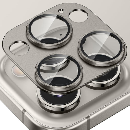 SkynUp Fluted Camera Lens Protector for iPhone 16 Pro / 16 Pro Max | 9H Tempered Glass | Anti-Scratch, HD Clarity & Full Lens Coverage | Easy Installation | Case-Friendly | Titan Grey