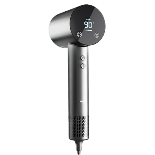 Skynup Pixel 1600 Watt Ionic Hair Dryer with Touch Screen Control | 360° Magnetic Rotating Nozzle | 4 Heat 3 Wind Speed Modes | Negative Ion Anti-Frizz | Hot Cold Air Function | Professional Quiet Blow Dryer | Grey