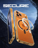 SkynUp Arto MagFit Back Cover Case for iPhone 17 Pro| Magnetic Wireless Charging Compatible with MagSafe | Hard Back Protection | Gold