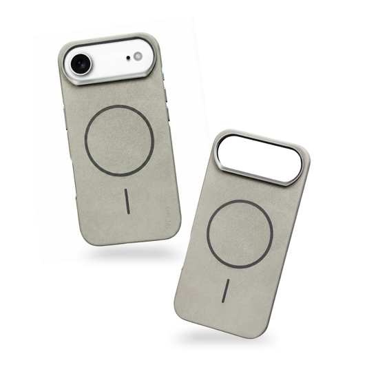 SkynUp Noir Fabric MagFit Back Cover Case for iPhone 17 Air | Magnetic Charging Compatible | Shockproof Compatible with MagSafe | Grey