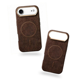 SkynUp Noir Fabric MagFit Back Cover Case for iPhone 17 Air | Magnetic Charging Compatible | Shockproof Compatible with MagSafe | Brown
