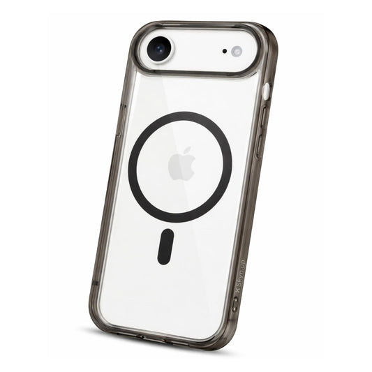 SkynUp Lumen Magnetic Clear Case Compatible with iPhone 17 Air | Anti-Yellowing Transparent Back & Shockproof Bumper | Slim Wireless Charging Protection | Black