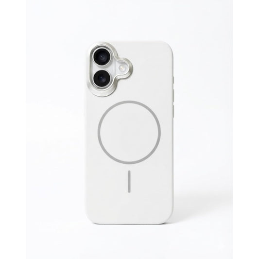 SkynUp Halo Magnetic Back Cover Case Compatible with iPhone 17 | Shockproof Hybrid TPU & Hard PC Matte Finish | Slim Wireless Charging Protection | White