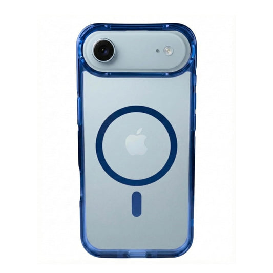SkynUp Lumen Magnetic Clear Case Compatible with iPhone 17 Air | Anti-Yellowing Transparent Back & Shockproof Bumper | Slim Wireless Charging Protection | Blue