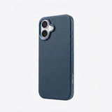 SkynUp Linea Premium Leather Back Cover Case for iPhone 17 | MagSafe Compatible | Blue