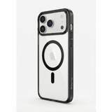 SkynUp Lumen Magnetic Clear Case Compatible with iPhone 17 Pro | Anti-Yellowing Transparent Back & Shockproof Bumper | Slim Wireless Charging Protection | Black