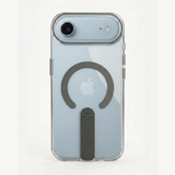 SkynUp Titan Magnetic Kickstand Case Compatible with iPhone 17 Air | Built-in Foldable Stand & Clear Back | Slim Wireless Charging Protection | Grey