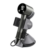 SkynUp Hair Dryer Stand Holder | Premium Metal Docking Station & Bathroom Organizer | Magnetic Accessory Storage Rack for Blow Dryer, Diffuser & Nozzles | Heavy Duty Anti-Slip Base (Dark Grey)