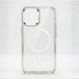 SkynUp Clario Back Case for iPhone 17 | Clear Back Cover with Magnetic Ring | Slim Shockproof Anti-Yellow TPU Case | White