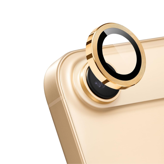 SkynUp Fluted Camera Lens Protector for iPhone 17 Air | 9H Tempered Glass | Anti-Scratch, HD Clarity & Full Lens Coverage | Easy Installation | Case-Friendly | Gold