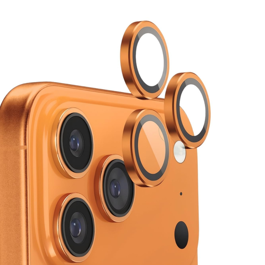 SkynUp Fluted Camera Lens Protector for iPhone 17 Pro / 17 Pro Max | 9H Tempered Glass | Anti-Scratch, HD Clarity & Full Lens Coverage | Easy Installation | Case-Friendly | Orange