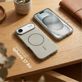 SkynUp Noir Fabric MagFit Back Cover Case for iPhone 17 Air | Magnetic Charging Compatible | Shockproof Compatible with MagSafe | Grey