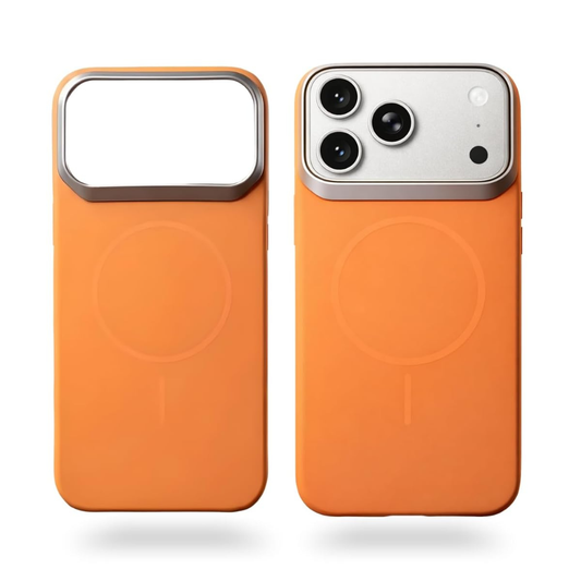 SkynUp Halo Magnetic Back Cover Case Compatible with iPhone 17 Pro Max | Shockproof Hybrid TPU & Hard PC Matte Finish | Slim Wireless Charging Protection | Orange
