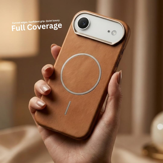 SkynUp Noir Fabric MagFit Back Cover Case for iPhone 17 Air | Magnetic Charging Compatible | Shockproof Compatible with MagSafe | Gold