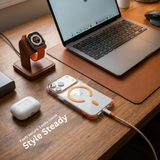 SkynUp Clario Back Case for iPhone 17 Pro Max | Clear Back Cover with Magnetic Ring | Slim Shockproof Anti-Yellow TPU Case | Orange