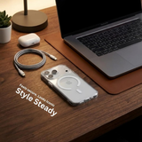 SkynUp Clario Back Case for iPhone 17 Pro Max | Clear Back Cover with Magnetic Ring | Slim Shockproof Anti-Yellow TPU Case | White