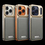 Skynup Capri Collection: Vintage Leather & Aluminum Case for iPhone 17 Pro | Premium Designer Mobile Back Cover | Skynup